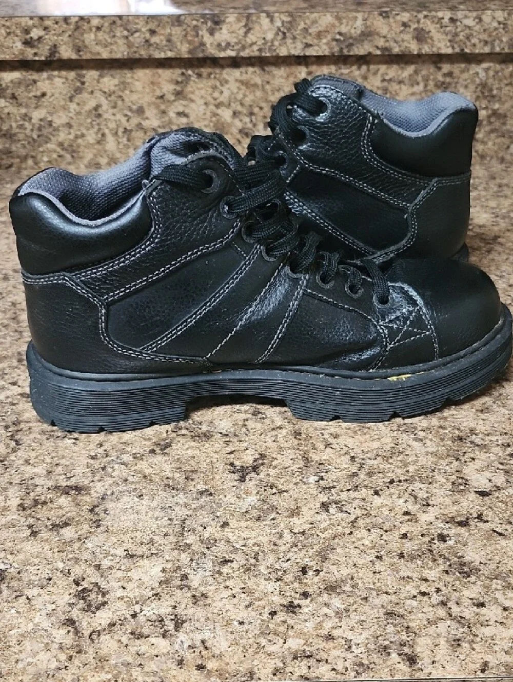 Docs~ Dr. Martens Black Leather Lace-Up Ankle Boots